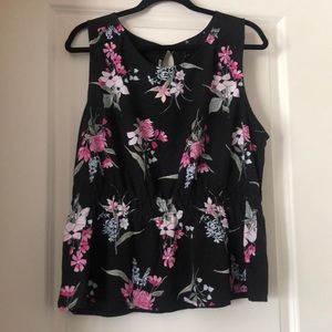 A New Day Sleeveless Foral Peplum Top